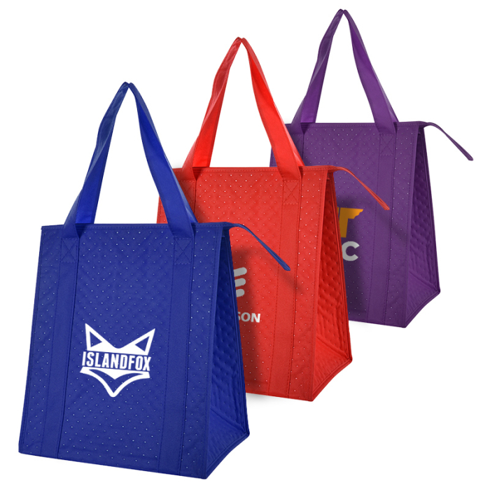 Custom Printed Dimples Non-woven Cooler Tote Bags