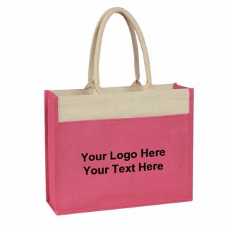 Jute Tote Bags with Front Pocket