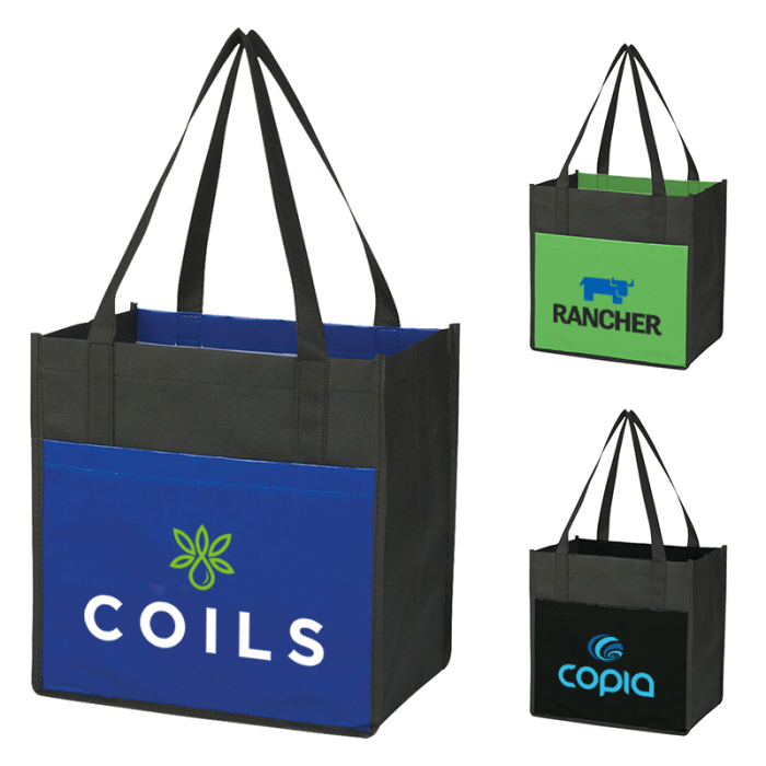Custom Lami-Combo Shopper Non-Woven Tote Bags