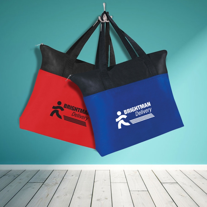Custom Printed Non-Woven Zippered Tote Bags