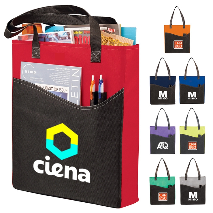 Custom Rivers Pocket Convention Tote Bags
