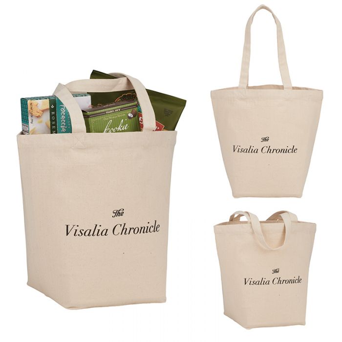 Personalized Herringbone Cotton Canvas Grocery Tote Bags