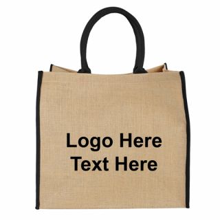 Logo Large Jute Tote Bags