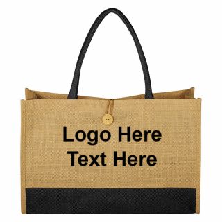 Jute Box Tote Bags