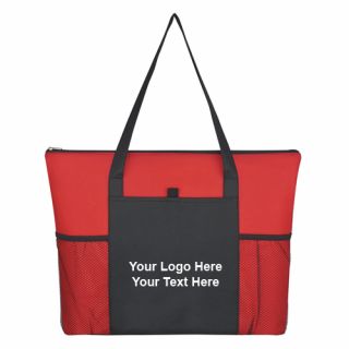 Printed Non-Woven Voyager Zippered Totes Bags
