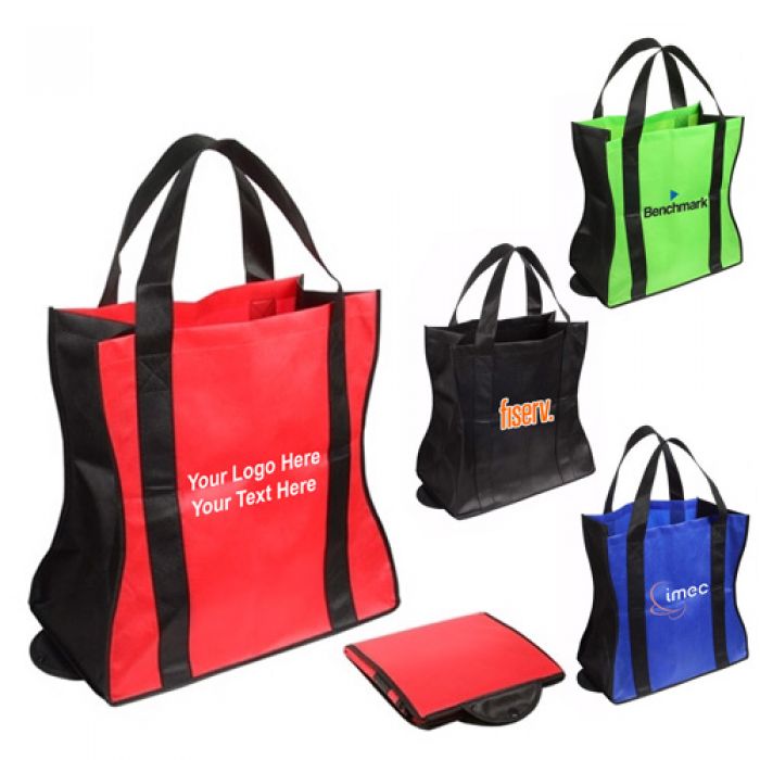 Logo Imprinted Wave Rider Folding Tote Bags