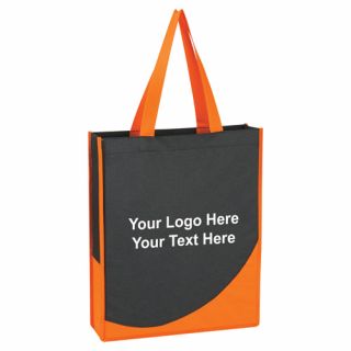 Logo Non Woven Tote Bags with Accent Trim