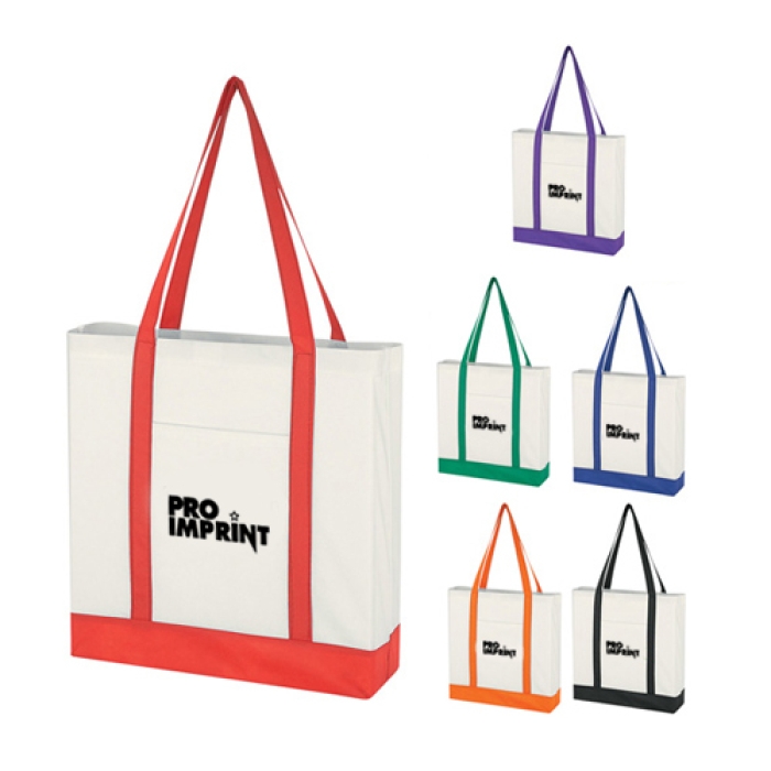 Promotional Non-Woven Tote Bags with Trim Colors