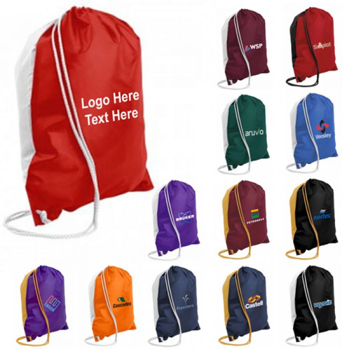 Personalized Spirit Drawcord Tote Bags