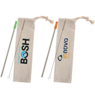 Stainless Straw Kits with Cotton Pouch