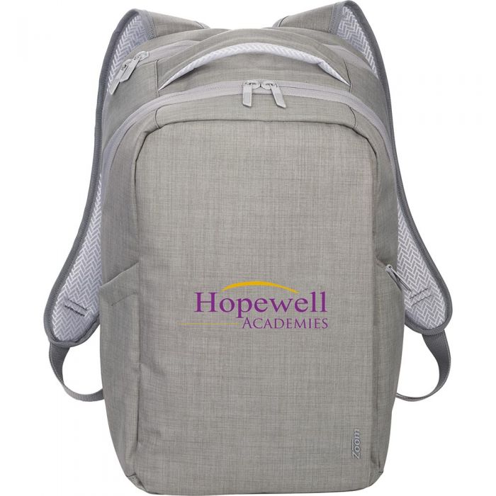 15 Inch Promotional Zoom Grid TSA Computer Backpacks