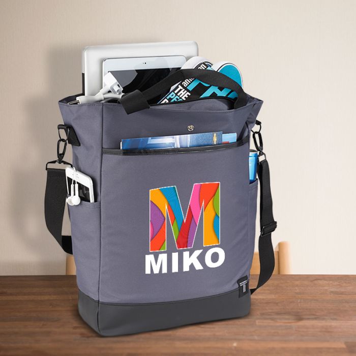 Custom Imprinted Tranzip Tall 15 inch Computer Tote Bags