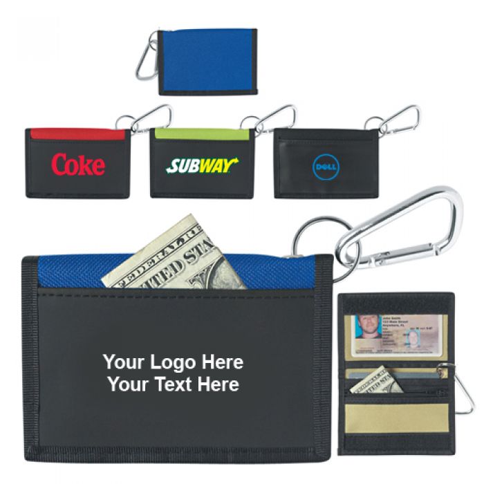 Custom Imprinted Velcro Wallets With Carabiner