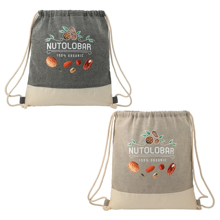 Customized Split Recycled Cotton Drawstring Bags