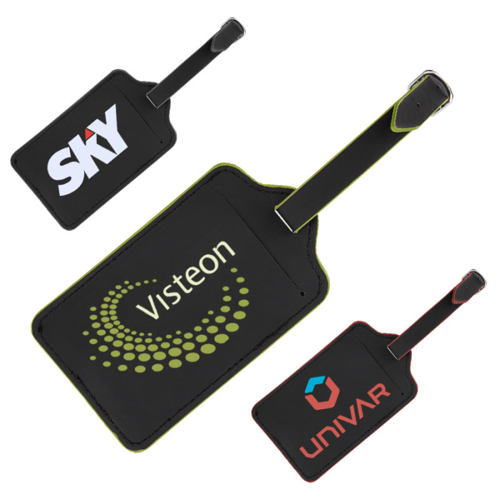 Custom Recycled Leatherette Luggage Tags