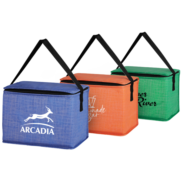 Customized Crosshatch Non-Woven Lunch Bags