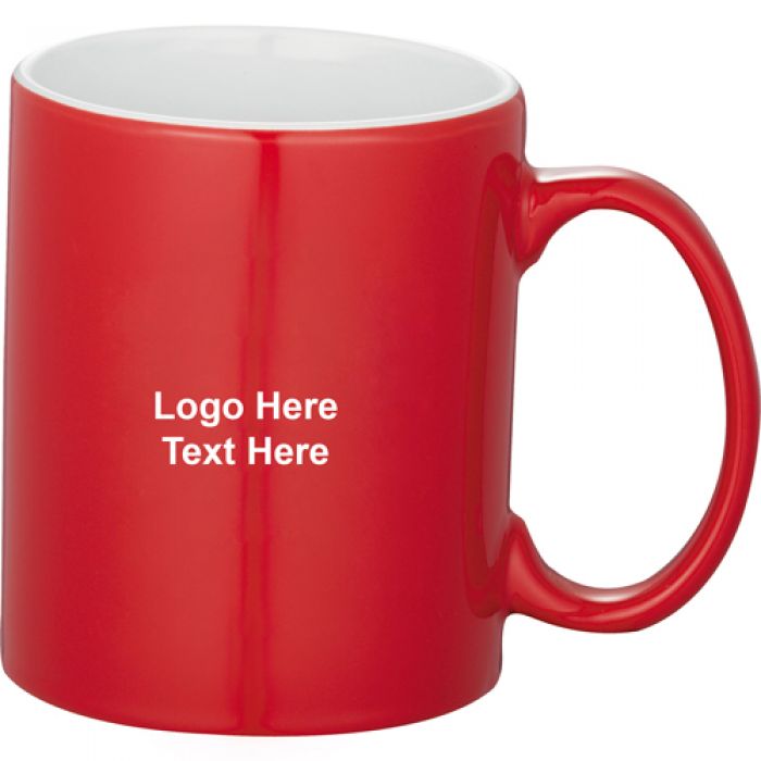 Custom Printed 11 Oz Red Bounty Ceramic Mugs