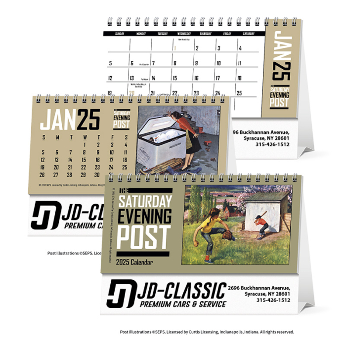 Custom Printed Saturday Evening Post Desk Calendars