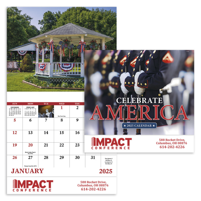 Promotional Celebrate America Stapled Wall Calendars