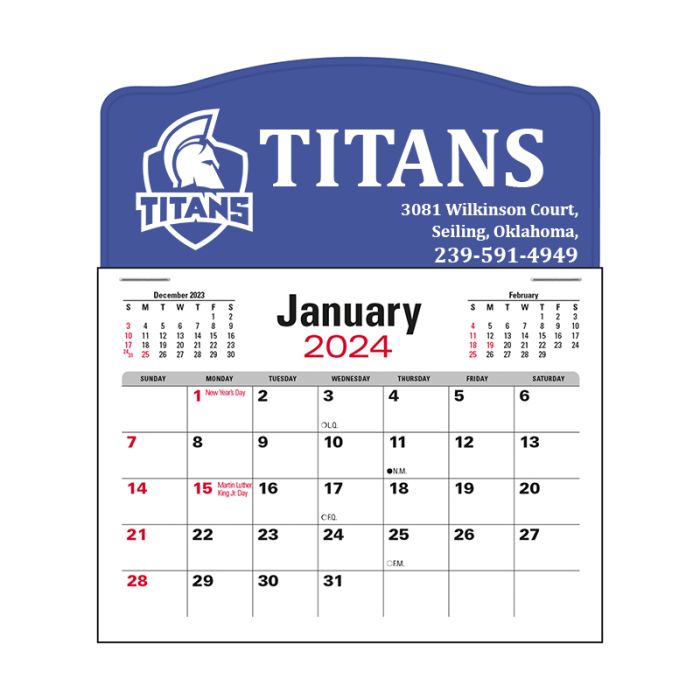 Promotional Press-N-Stick Jumbo 3 Month Calendar Pads
