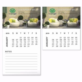 Printed Business Card Magnet with 12 Sheet Calendar