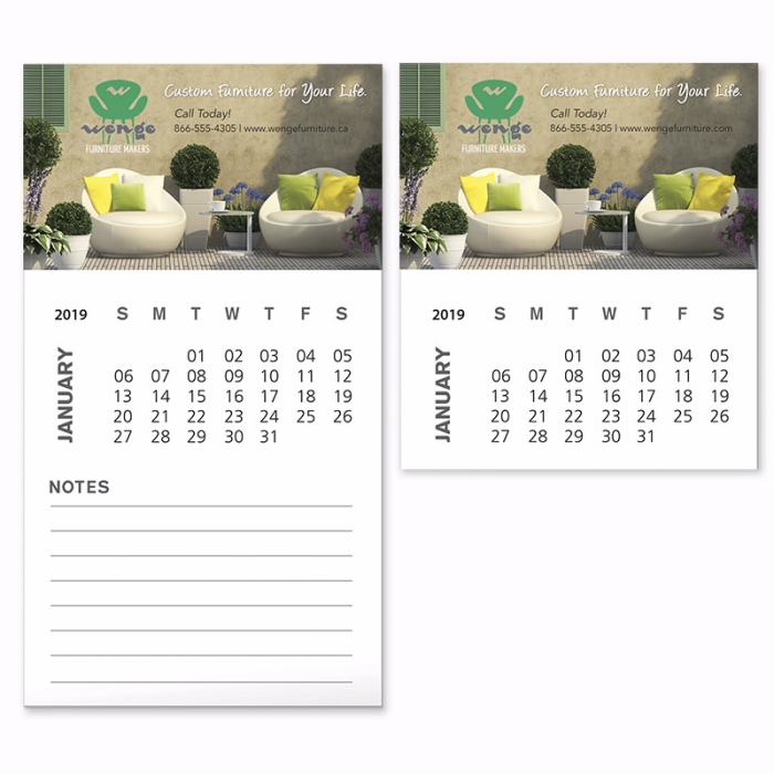 Custom Printed Business Card Magnet with 12 Sheet Calendar