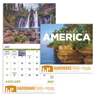 Custom Printed Landscapes of America Stapled Wall Calendars