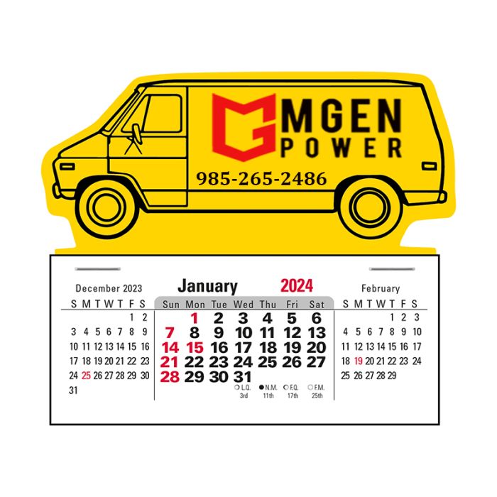 Custom Printed Press-N-Stick 3 Month Horizontal Calendars (12-Month)