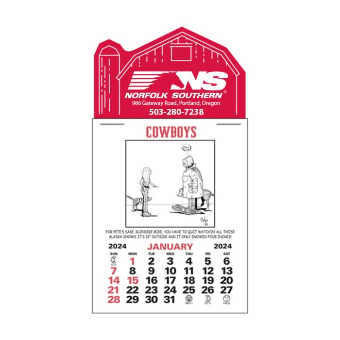 Promotional Press-N-Stick Cowboy Calendar Pads