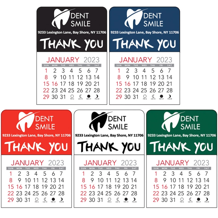 Promotional Thank You Vinyl Adhesive Mini Stick Calendars