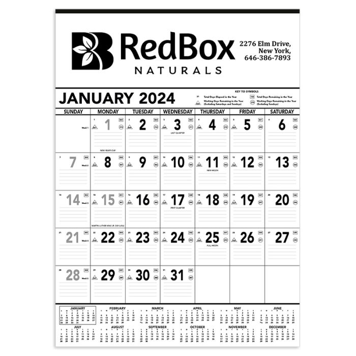 Custom Imprinted Black and White Contractor Memo Planner