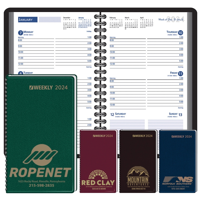Customized Ruled One Week Per Open Page Spread Wired Planners