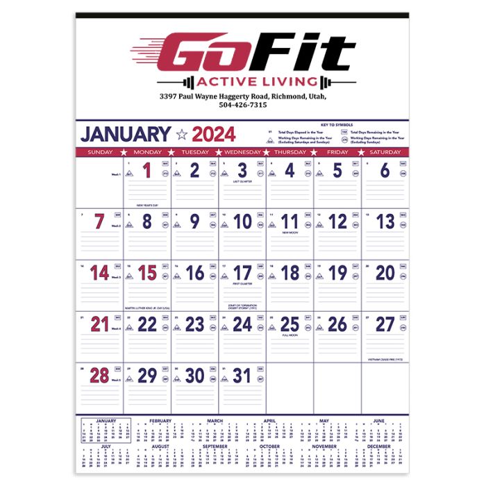 Promotional Patriotic 13 Sheet Contractor Memo Planners