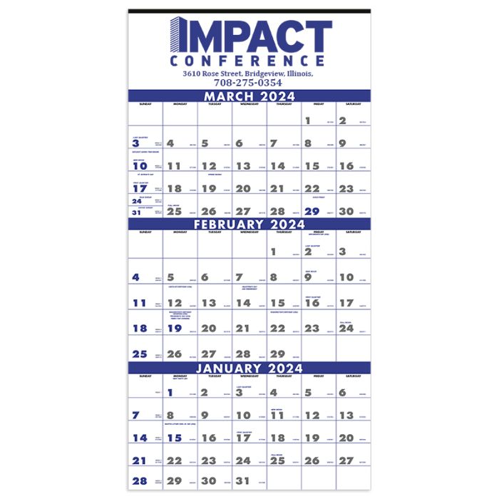 Promotional Logo Three Month Planner