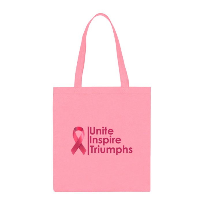Promotional Pink Awareness Non-Woven Economy Tote Bags