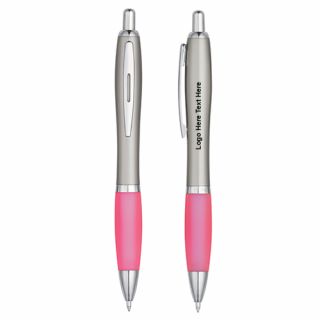 Pink Awareness Satin Plastic Pens