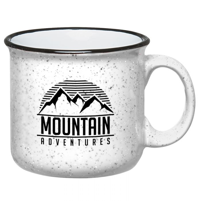 15 Oz Speckled White Ceramic Campfire Mugs