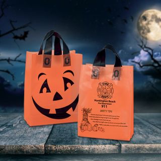 Orange Frosted Pumpkin Shopper Bags