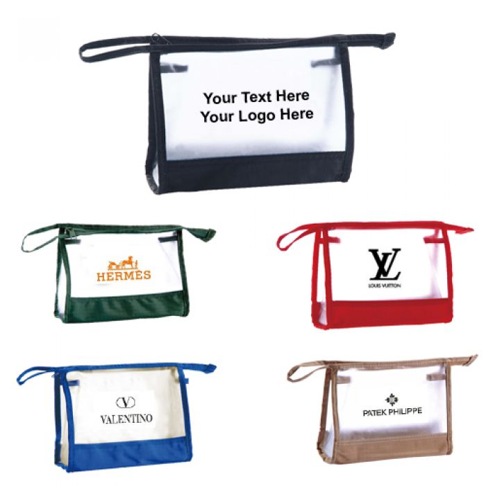 Logo Imprinted Travel Sacks with Transparent Sides