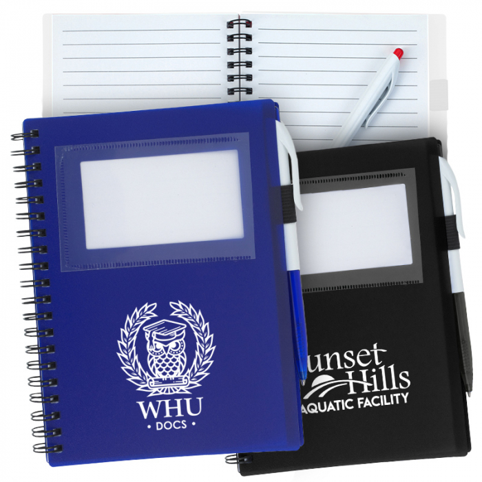 Custom Imprinted Spiral Notebooks with ID Window