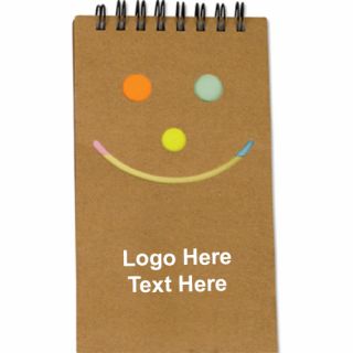 Printed Smile Jotter with Sticky Notes
