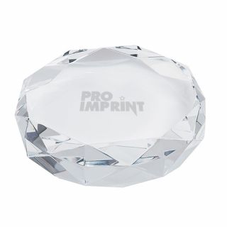 ized Rimini Gem Cut Crystal Paperweights