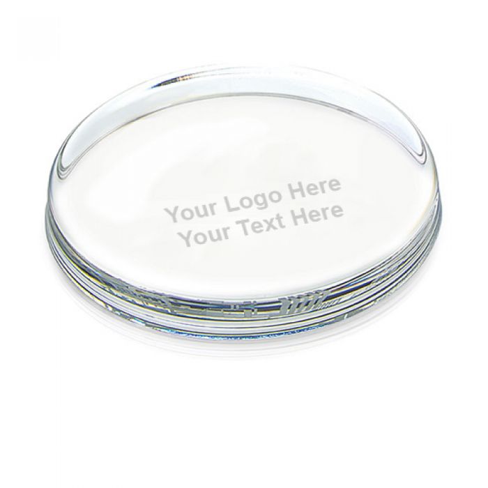 Customized Jaffa Oval Glass Paperweights