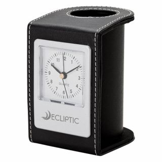 Printed Alba Desk Clock & Pen Cups