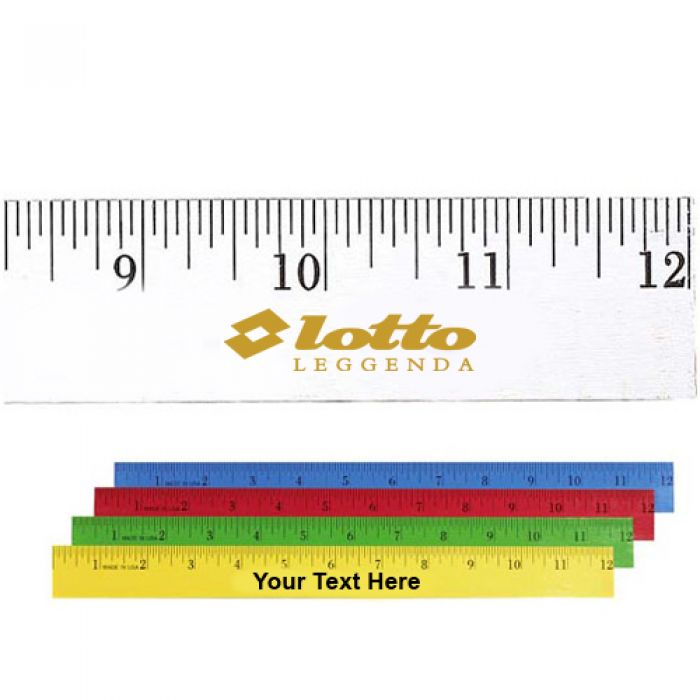 12 Inch Logo Imprinted Enamel Wood Rulers