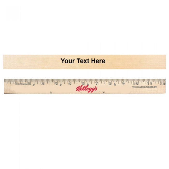 Custom Save with Earn U Color Rulers Natural Wood Finish