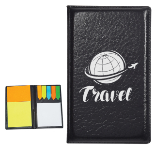 Leather Look Padfolio With Sticky Notes and Flags