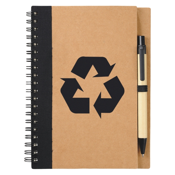Promotional Eco Spiral Notebooks with Pens