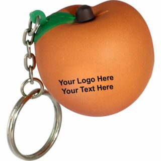 Logo Peach Shaped Stress Reliever Keychains