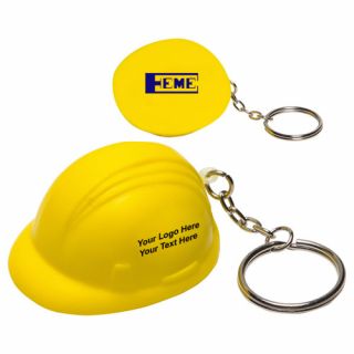 Printed Hard Hat Stress Reliever Keychains